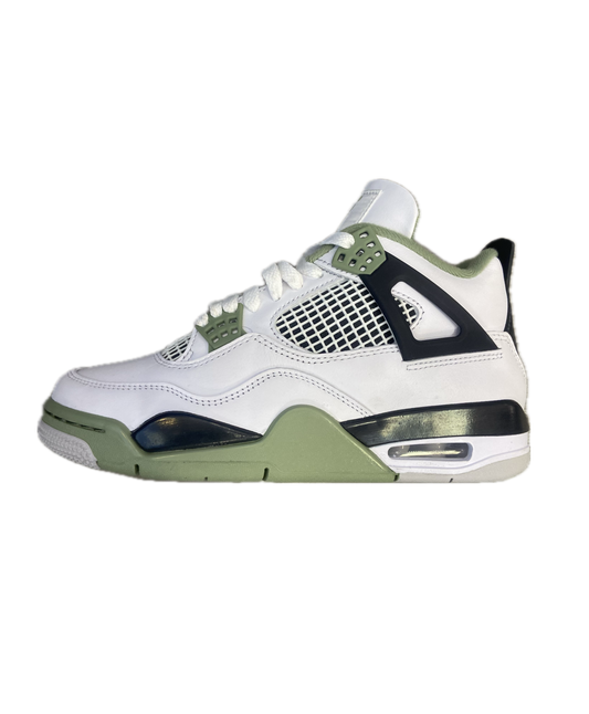 נעלי נייק אייר ג׳ורדן גבוהות לבן-ירוק-שחור | Nike Air Jordan 4 Retro WMNS